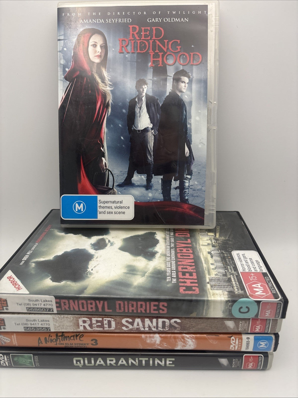 Horror DVD Bundle:Red Riding Hood Chernobyl Diaries Red Sands Quarantine Elm St3 Nintendo DVD RetroExchange Australia