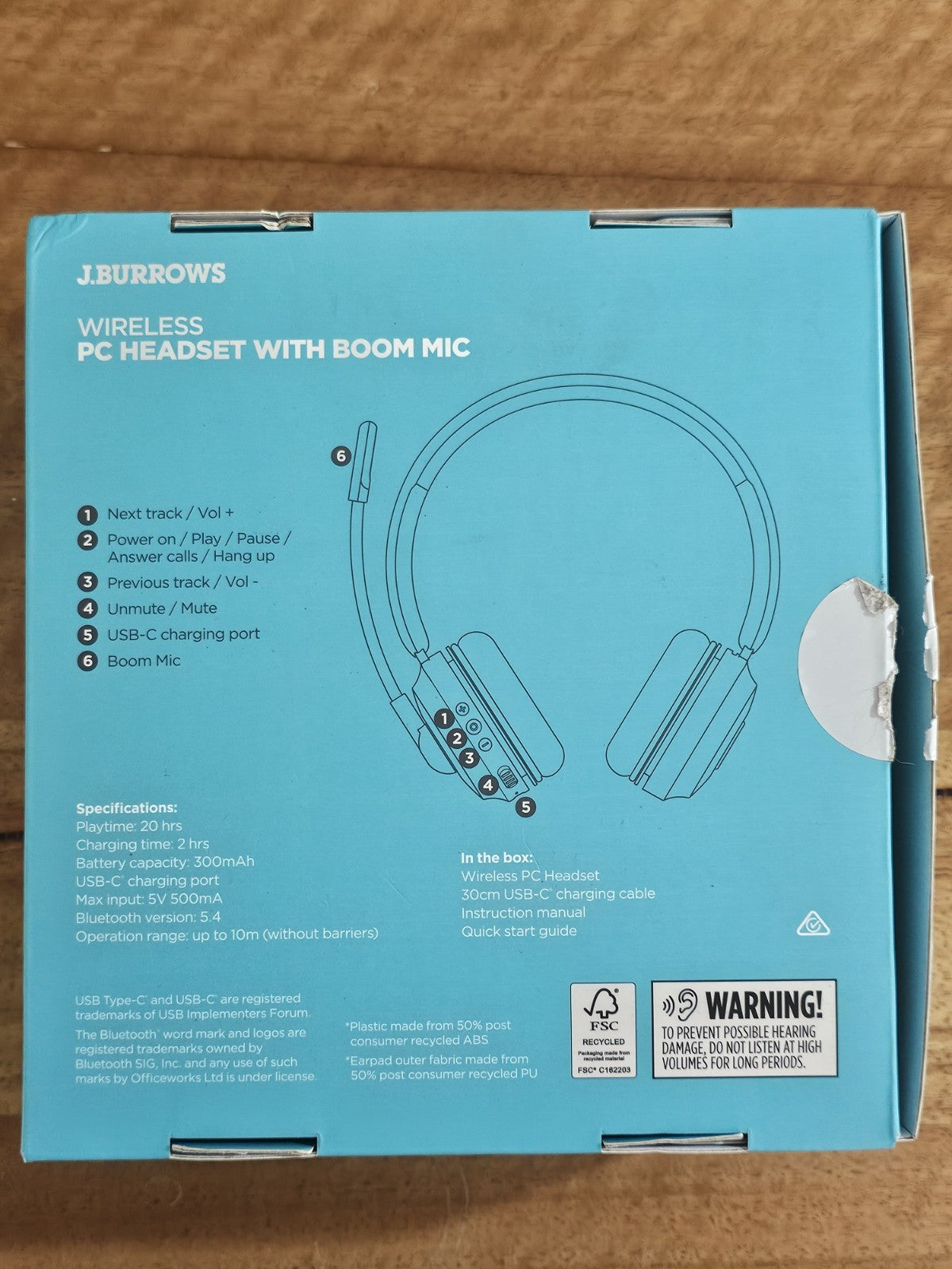 J.Burrows Wireless Headset With Boom Mic Bluetooth Nintendo RetroExchange Australia