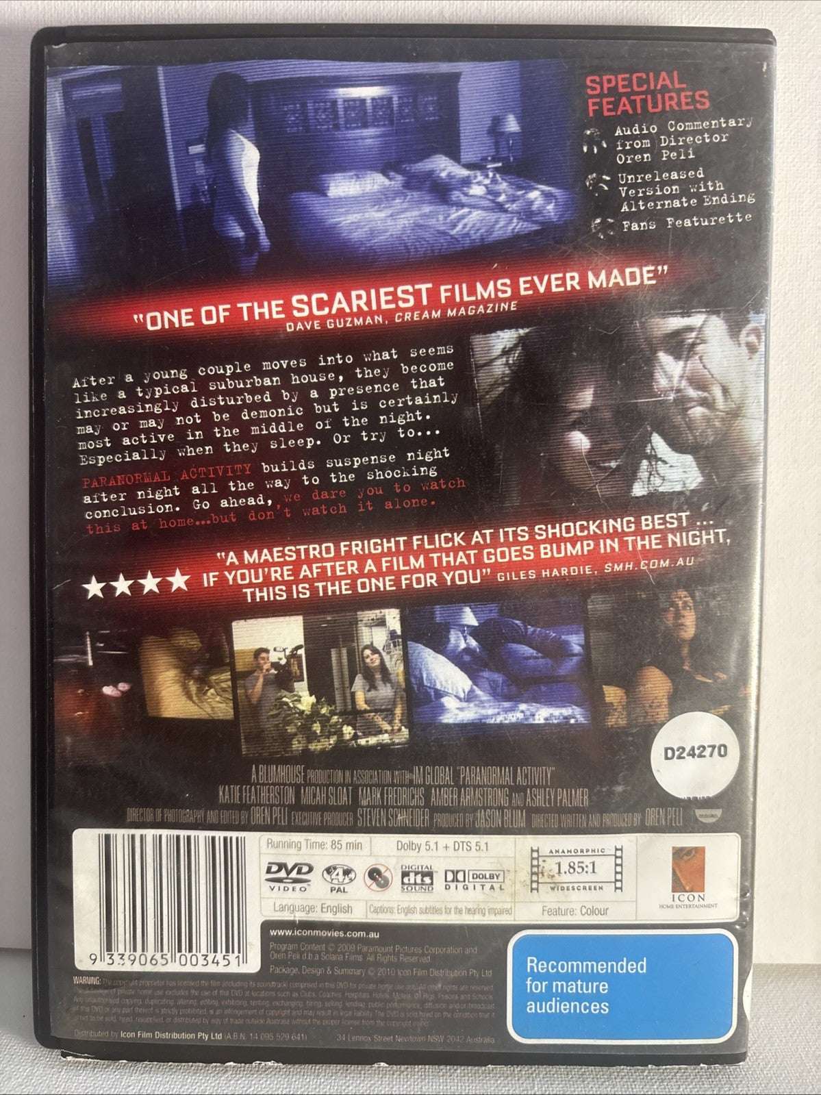 Paranormal Activity (DVD, 2007) Horror Region 4 Retro Exchange Australia