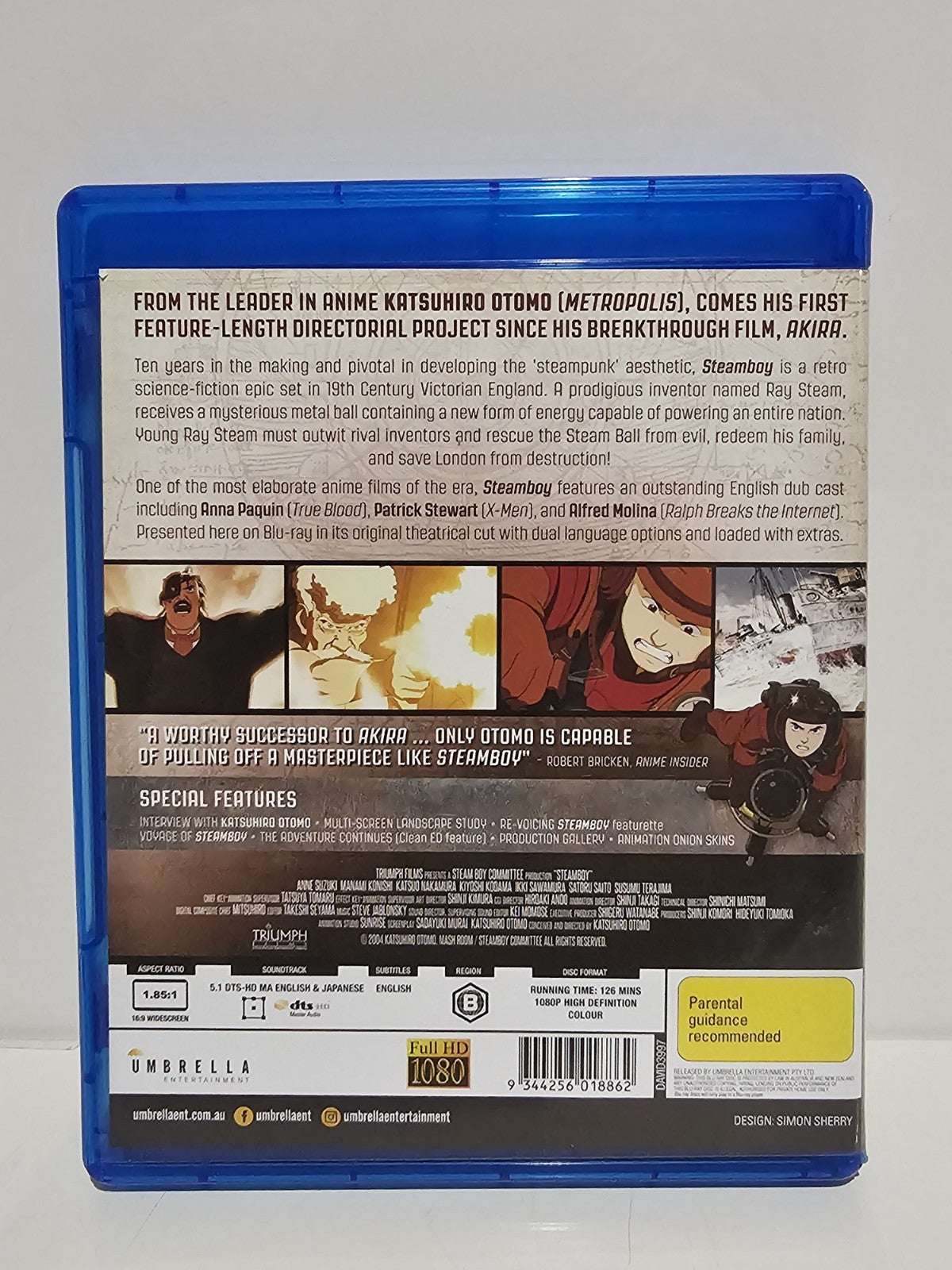 Steamboy (Blu-ray) Anna Paquin Patrick Stewart Alfred Molina Robin Atkin Downes Dvd Retro Exchange Australia