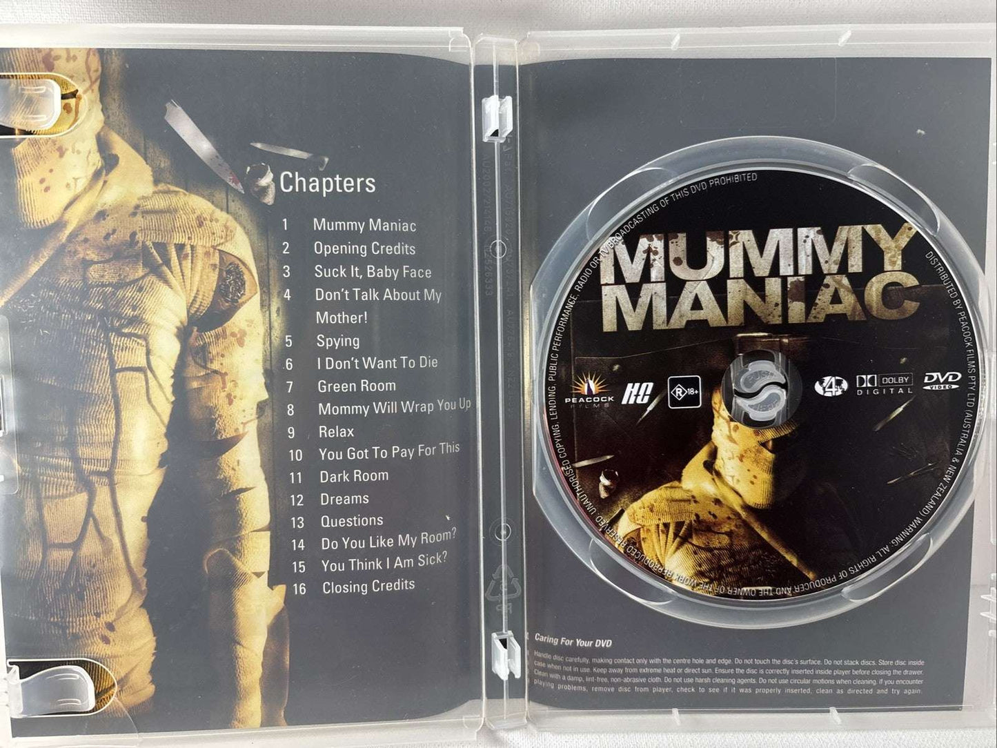 Mummy Maniac (DVD, 2006) Horror Region 4 Retro Exchange Australia
