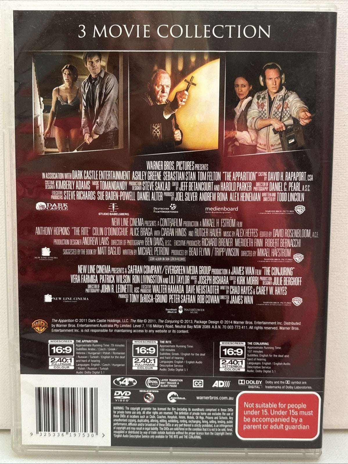 The Apparition / the Conjuring / the Rite (Box Set, DVD, 2014) Horror Region 4 Retro Exchange Australia