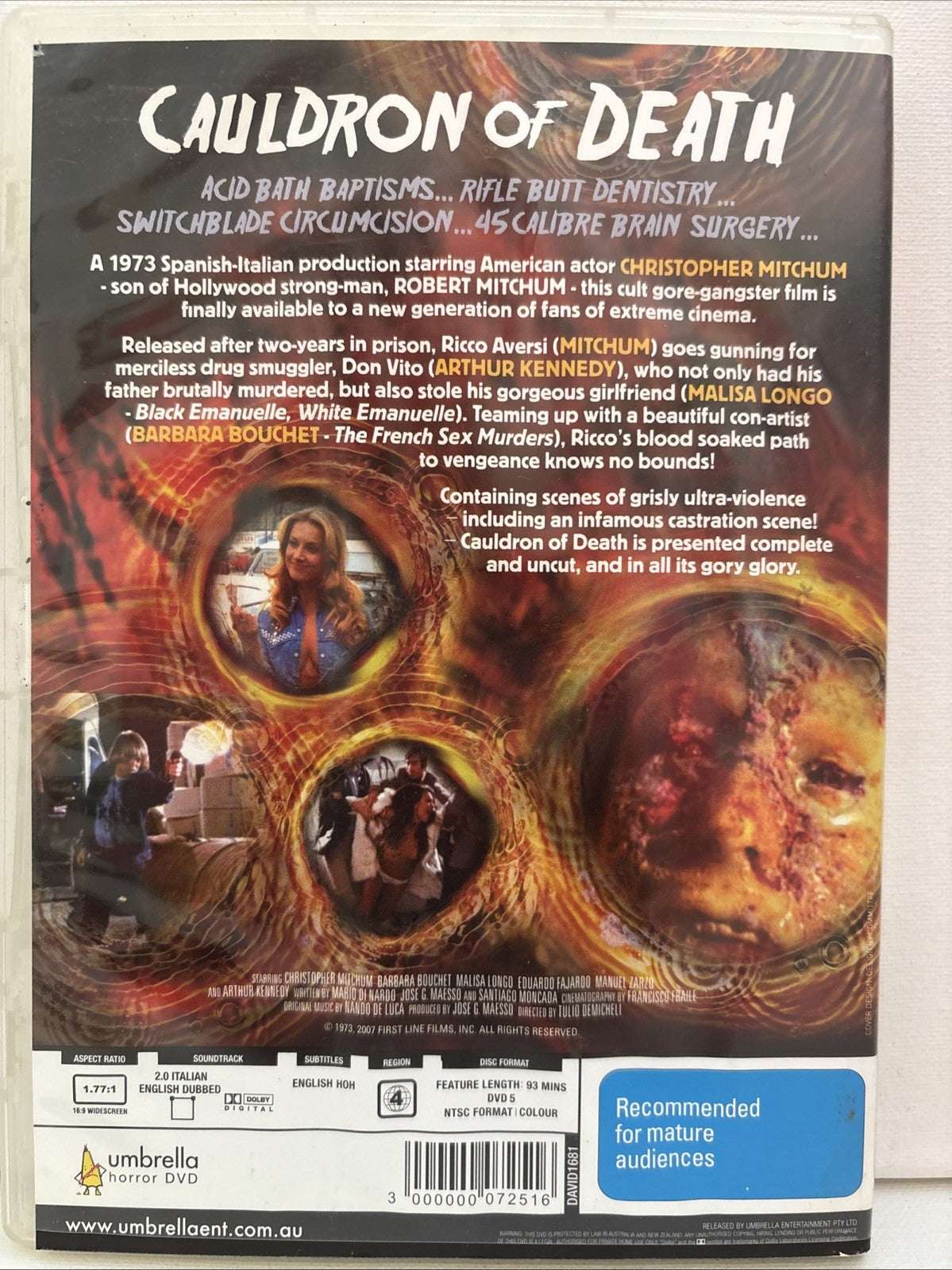 Cauldron of Death (DVD, 1973) Horror Region 4 Retro Exchange Australia