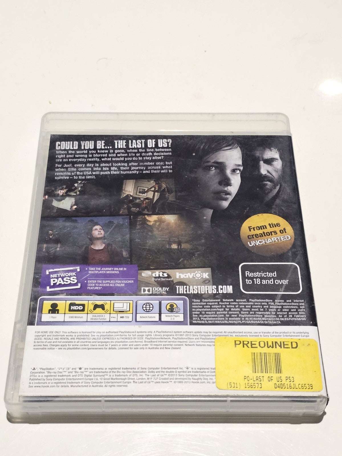 The Last Of Us + Manual - Sony PlayStation 3 PS3 Game VGC PAL Complete Retro Exchange Australia