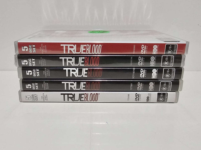 True Blood - Series 1-5 (DVD, 2009) Region 4 Seasons | Sealed Season 4 + 5 Dvd Box Set Retro Exchange Australia