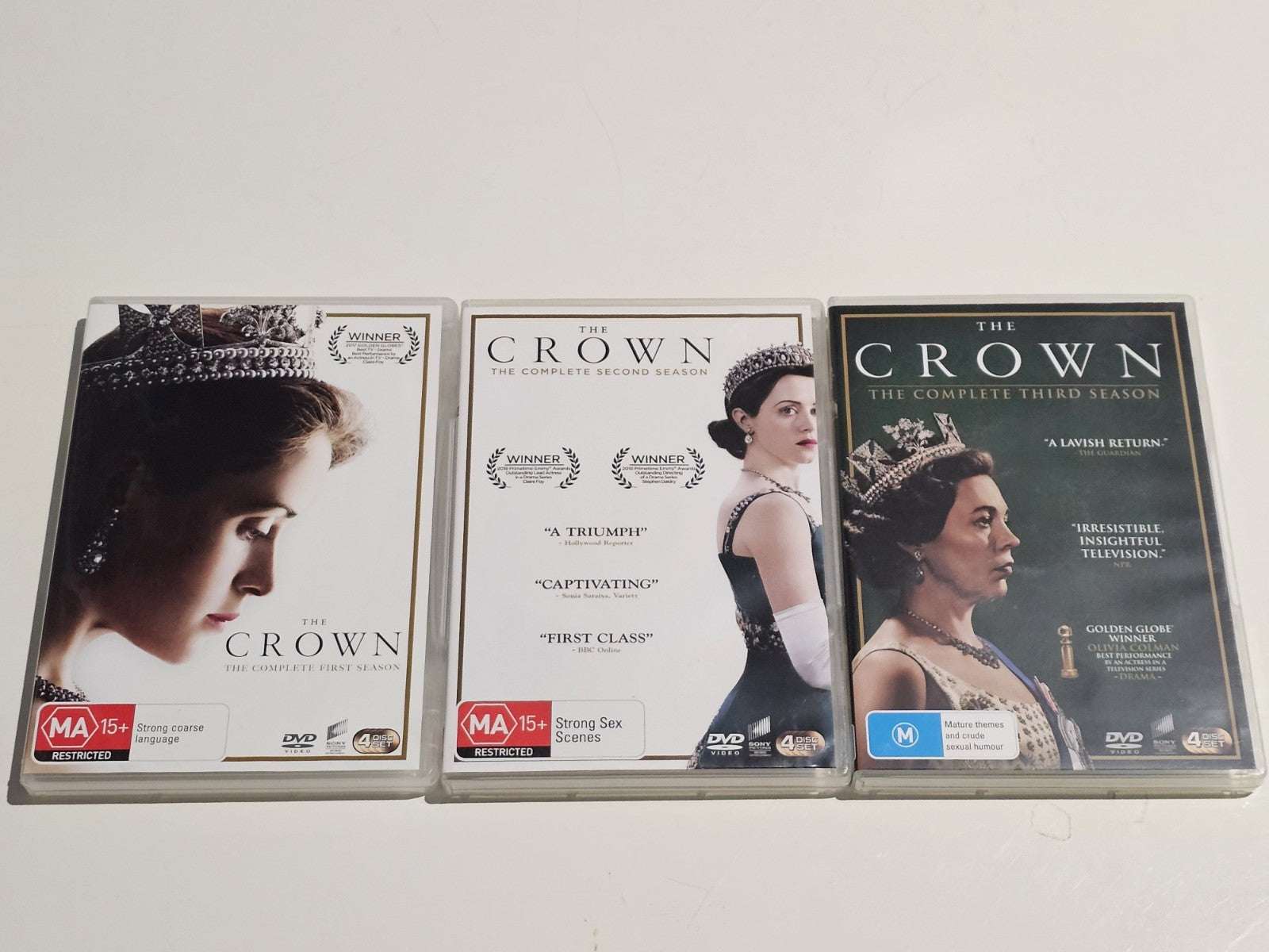 The Crown – Complete Seasons 1, 2 & 3 DVD Box Sets (Region 4) Retro Exchange Australia
