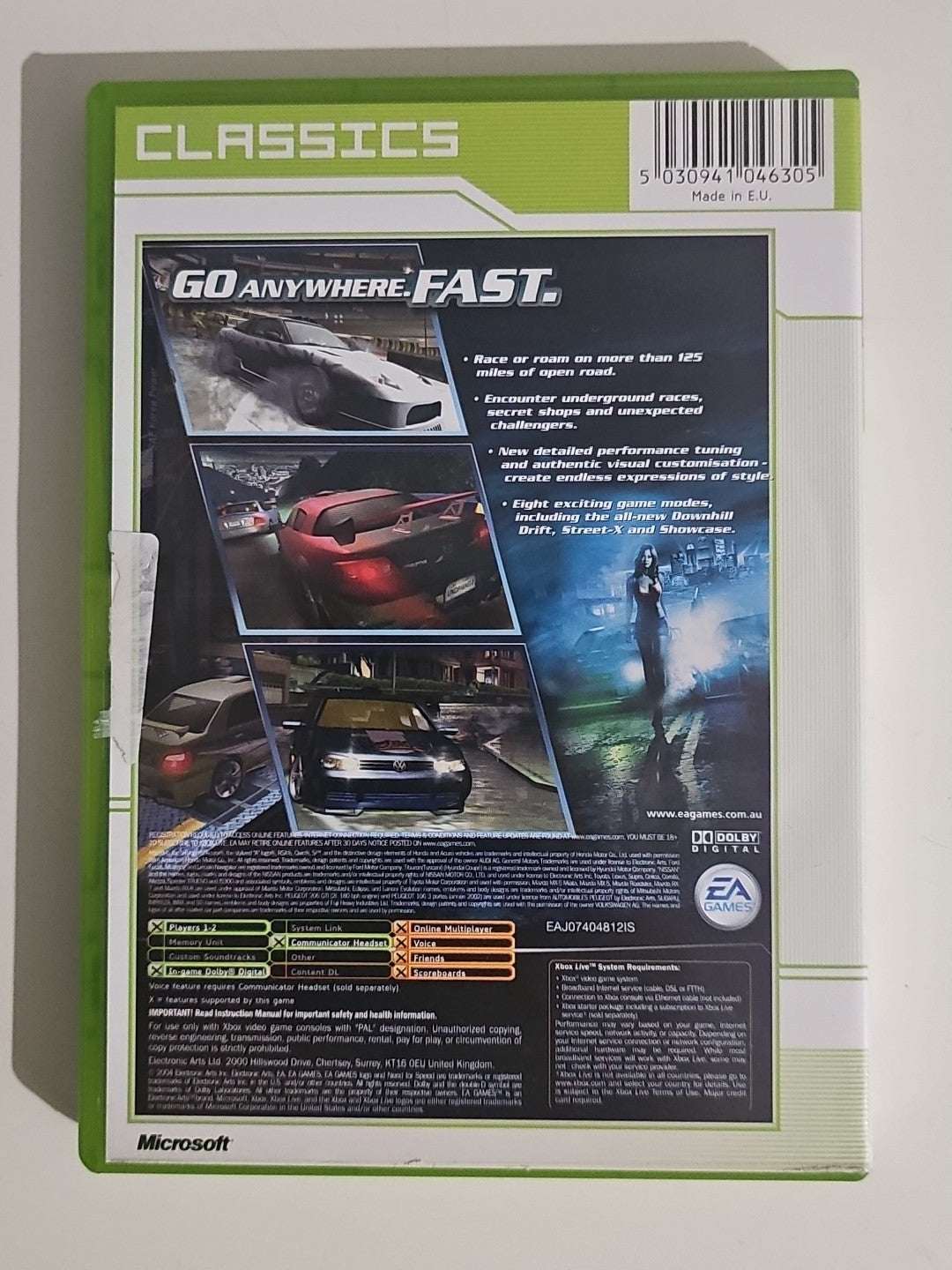 Microsoft Xbox Game - Need for Speed Underground 2 - Classics Edition - PAL Original Xbox Retro Exchange Australia
