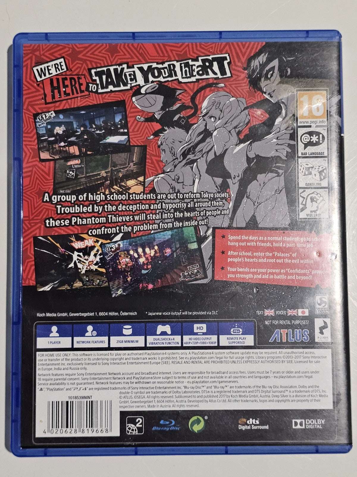 Sony PlayStation 4 Game - Persona 5 PlayStation 4 PS4 Retro Exchange Australia