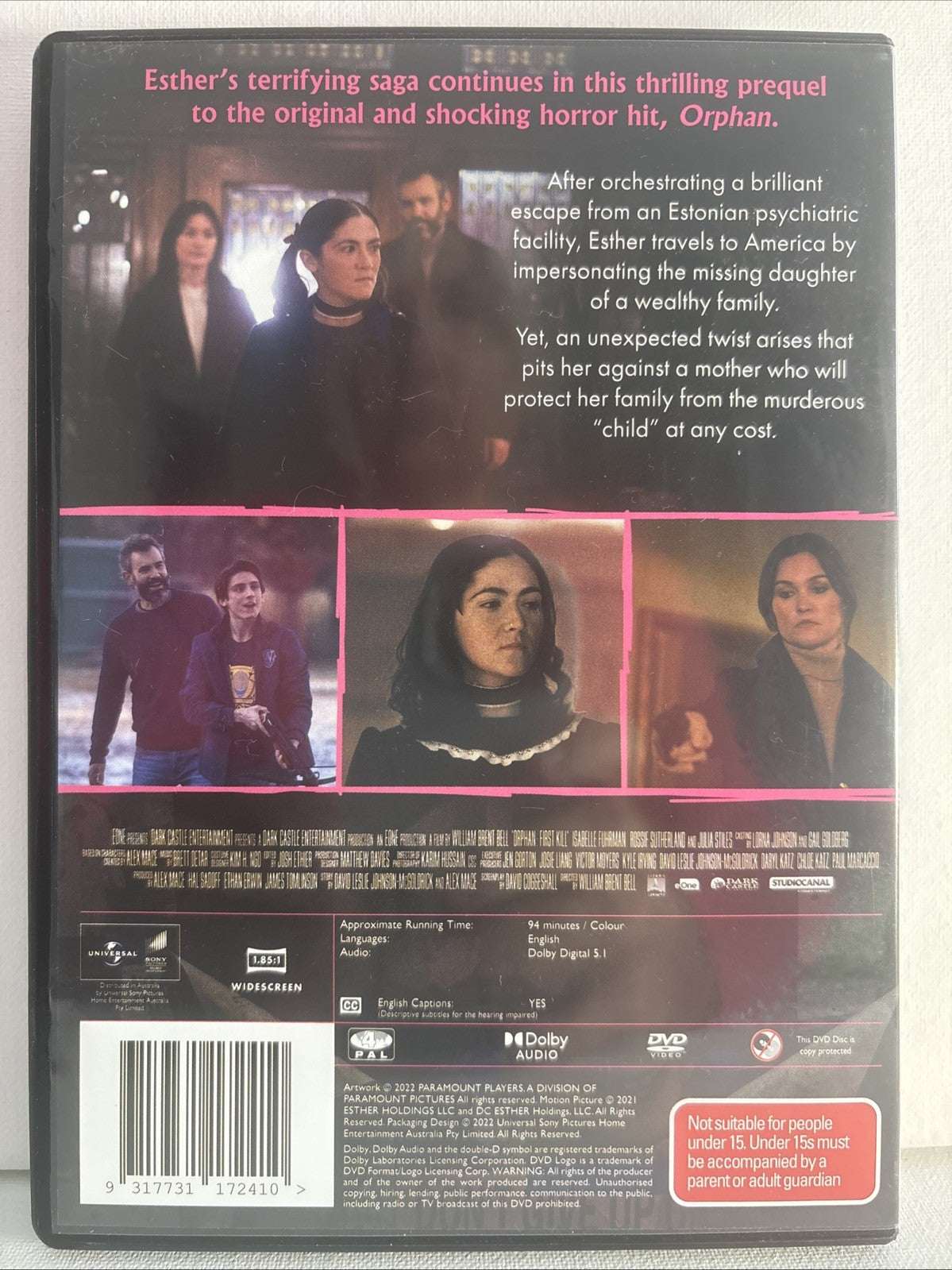 Orphan-First Kill (DVD, 2022) Horror Region 4 Retro Exchange Australia