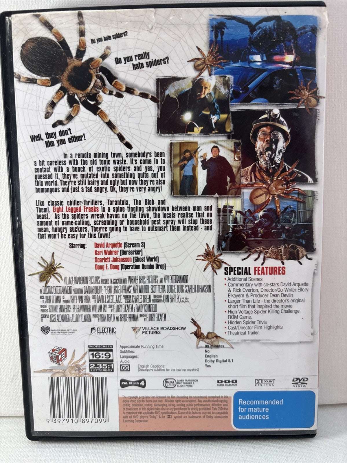 Eight Legged Freaks (DVD, 2002) Horror Region 4 Retro Exchange Australia