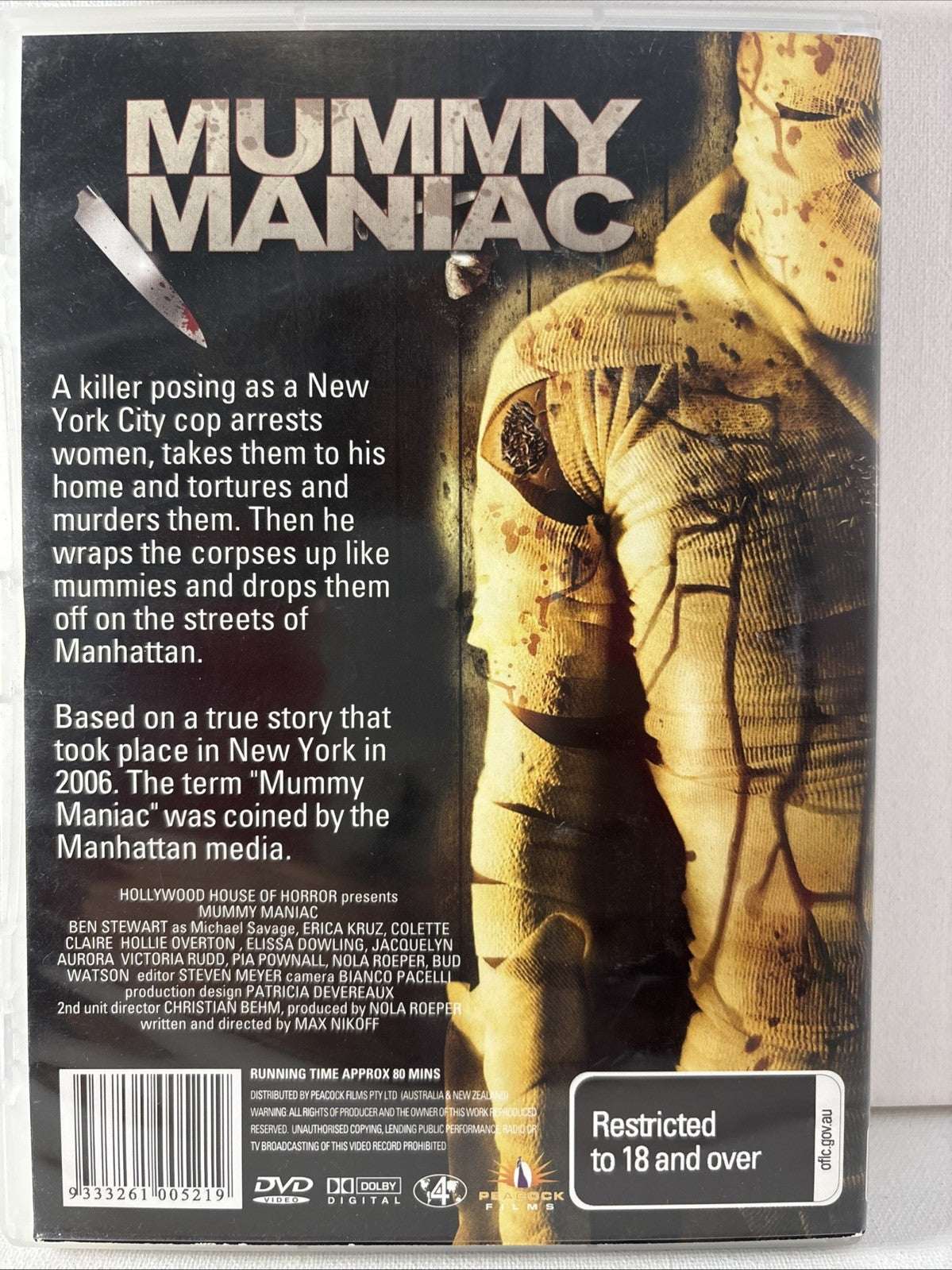 Mummy Maniac (DVD, 2006) Horror Region 4 Retro Exchange Australia