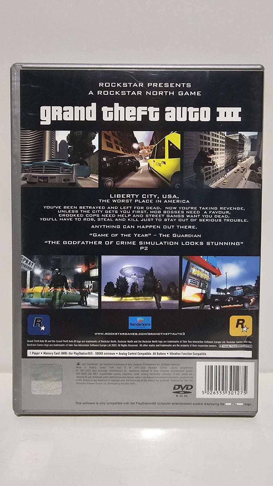 Sony PlayStation 2 Game - Grand Theft Auto III PlayStation 2 PS2 Retro Exchange Australia