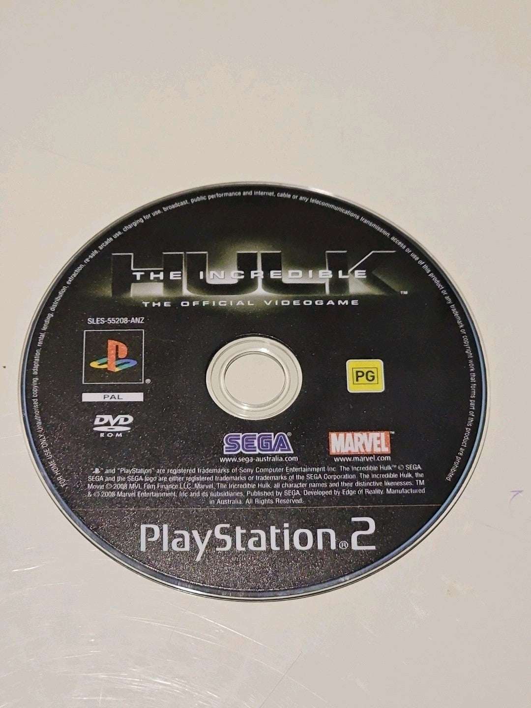 The Incredible Hulk (PlayStation 2 PS2, 2008) - DISC ONLY Game Retro Exchange Australia
