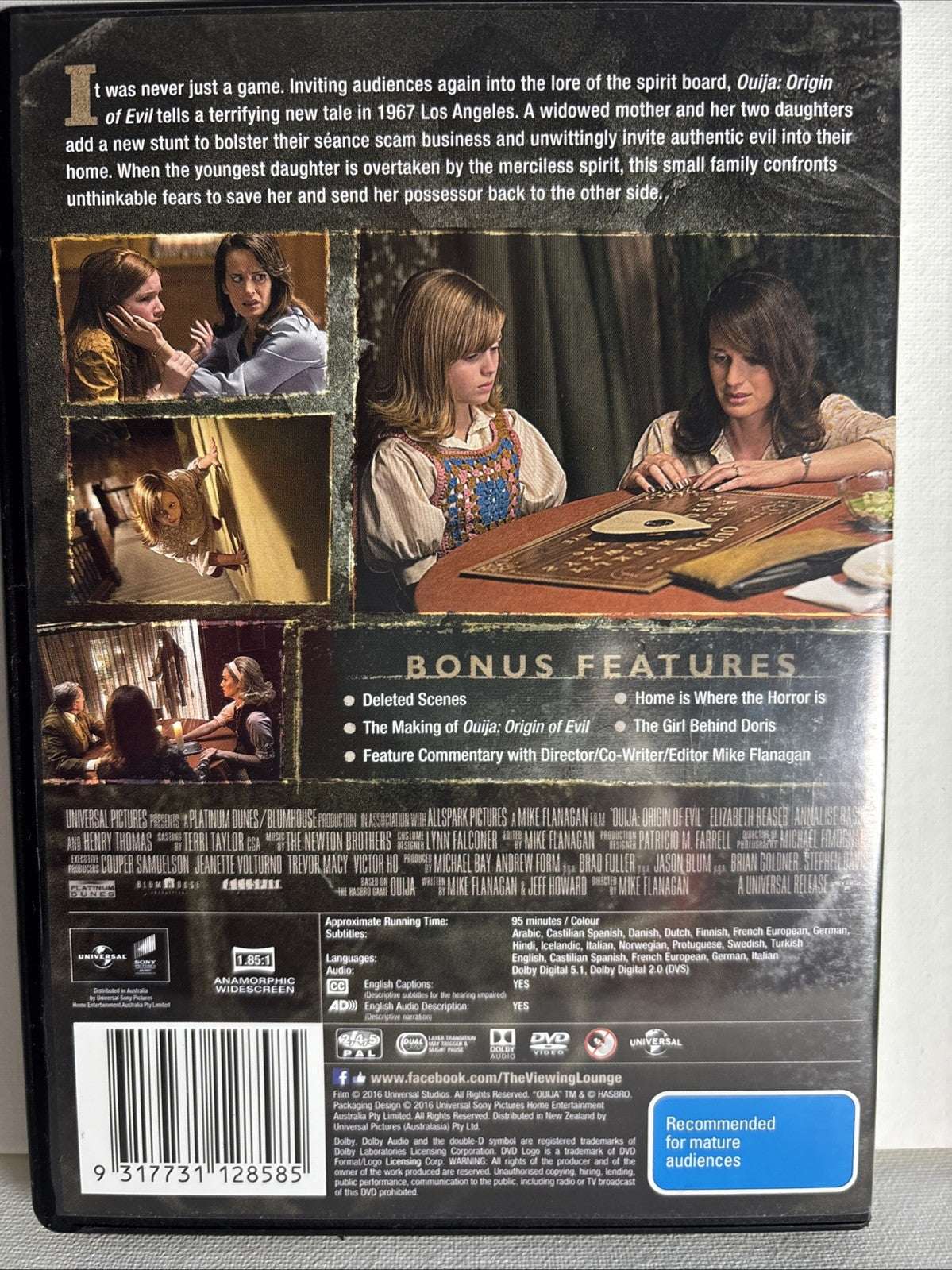 Ouija-Origin of Evil (DVD, 2016) Horror Region 4 Retro Exchange Australia