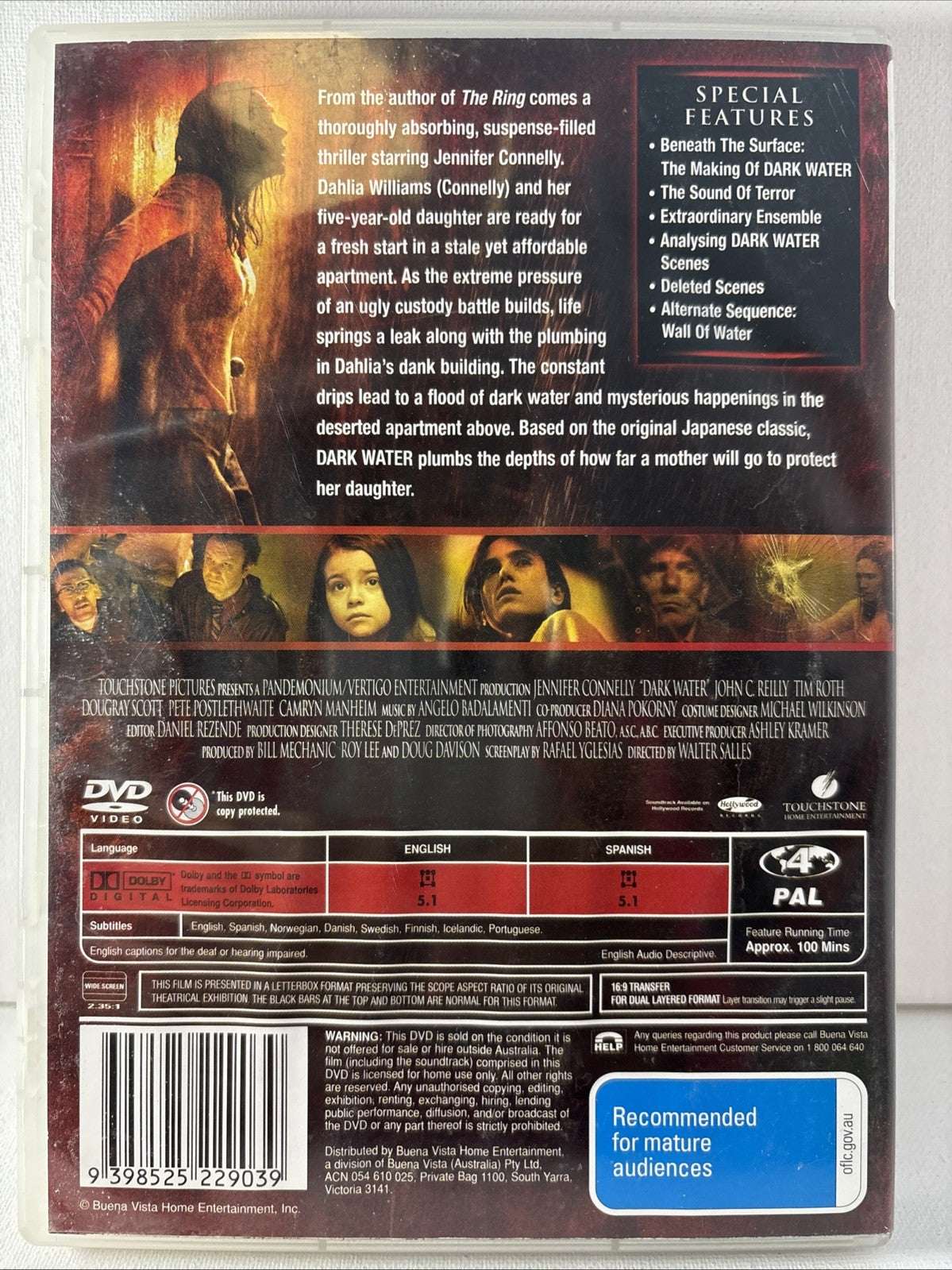 Dark Water (DVD, 2005) Horror Region 4 Retro Exchange Australia