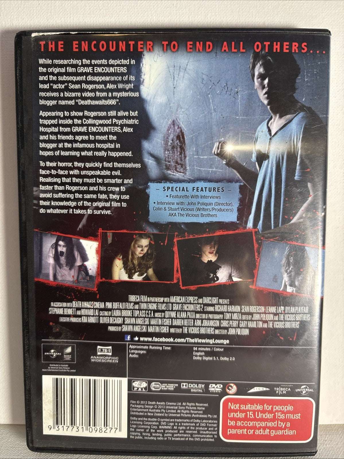 Grave Encounters 2 (DVD, 2012) Horror Region 2,4 Retro Exchange Australia