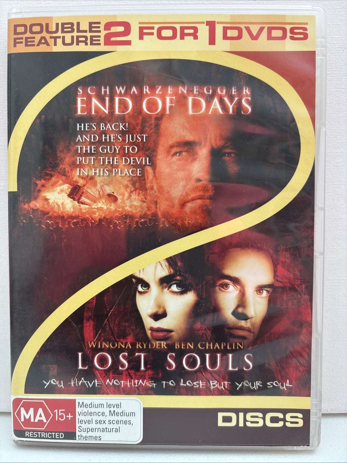 End of Days / Lost Souls (DVD, 1999) Horror Region 4 Retro Exchange Australia