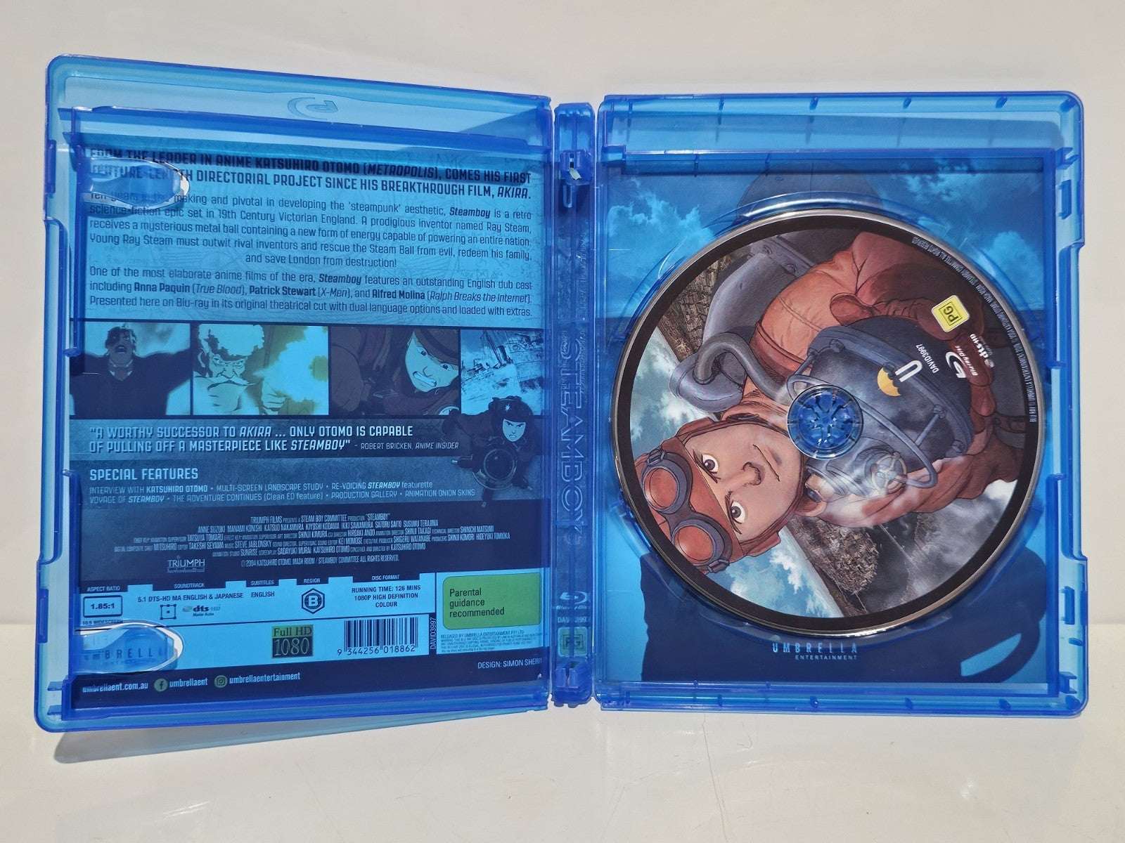 Steamboy (Blu-ray) Anna Paquin Patrick Stewart Alfred Molina Robin Atkin Downes Dvd Retro Exchange Australia