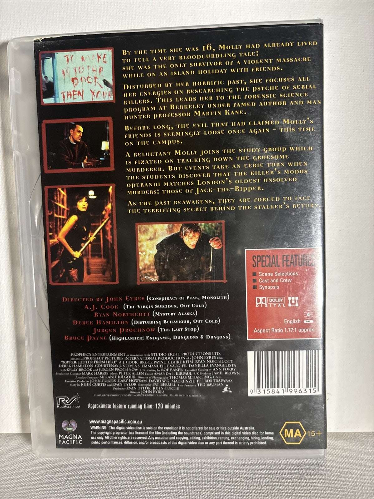 Ripper-Letter from Hell (DVD, 2000) Horror Region 4 Retro Exchange Australia