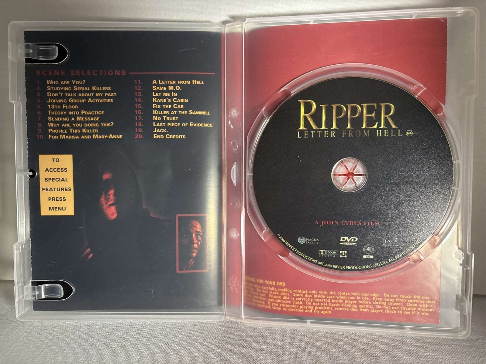 Ripper-Letter from Hell (DVD, 2000) Horror Region 4 Retro Exchange Australia