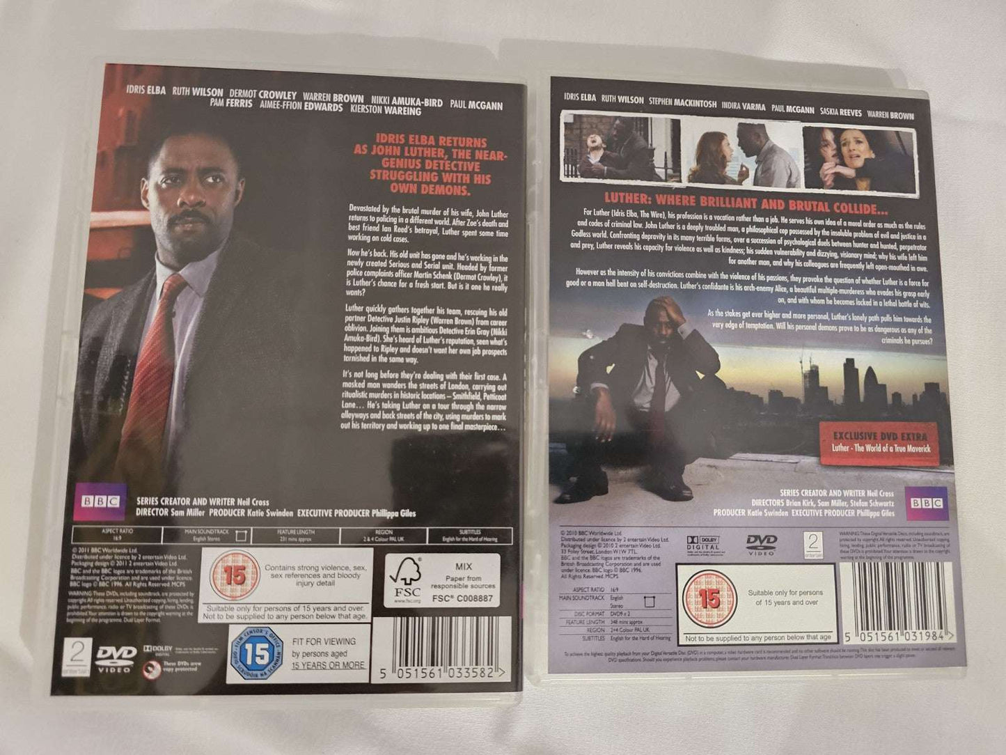 Luther: Series 1 and 2 DVD (2011) Idris Elba cert 15 4 discs Dvd Box Set Retro Exchange Australia