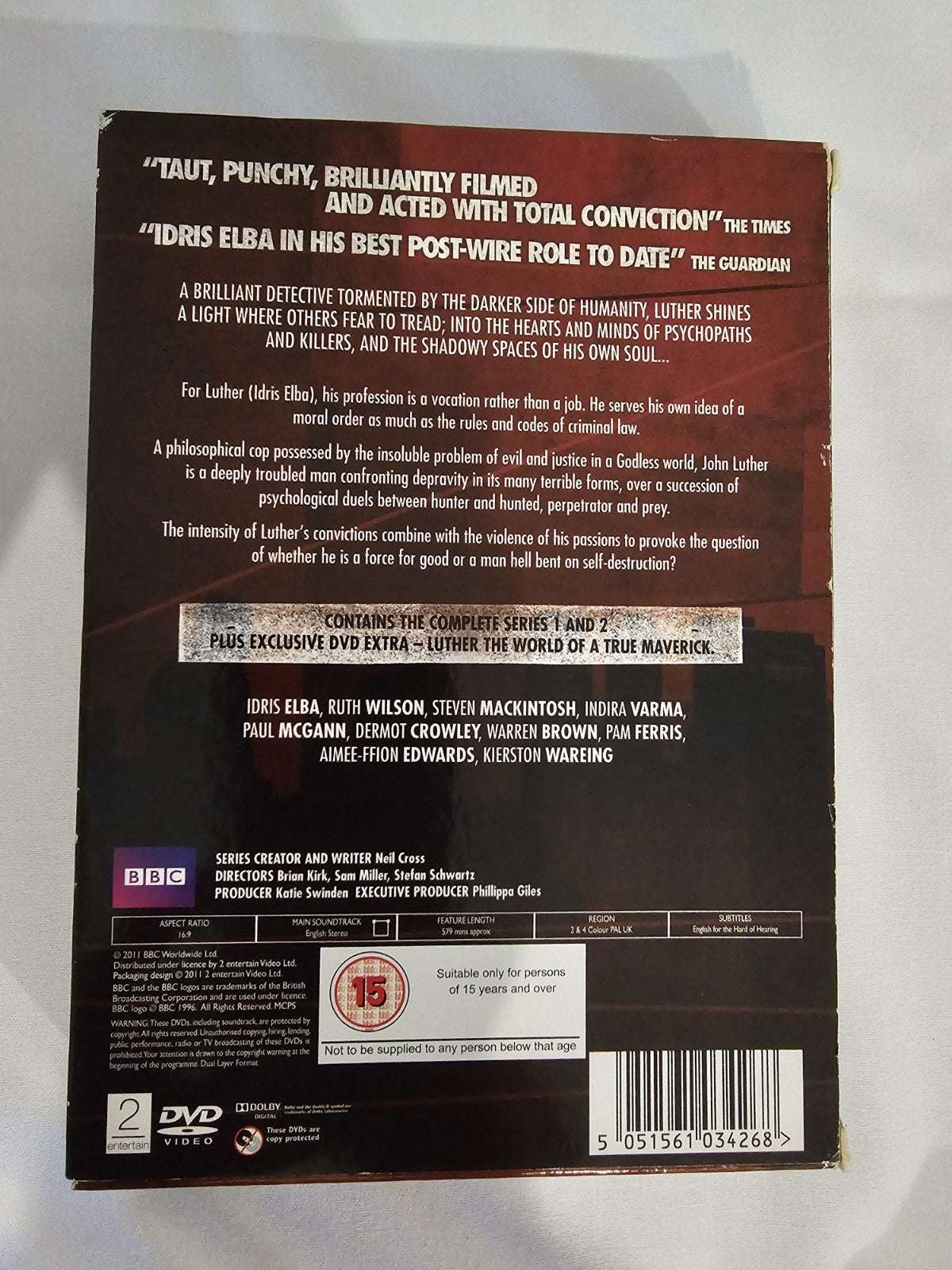 Luther: Series 1 and 2 DVD (2011) Idris Elba cert 15 4 discs Dvd Box Set Retro Exchange Australia