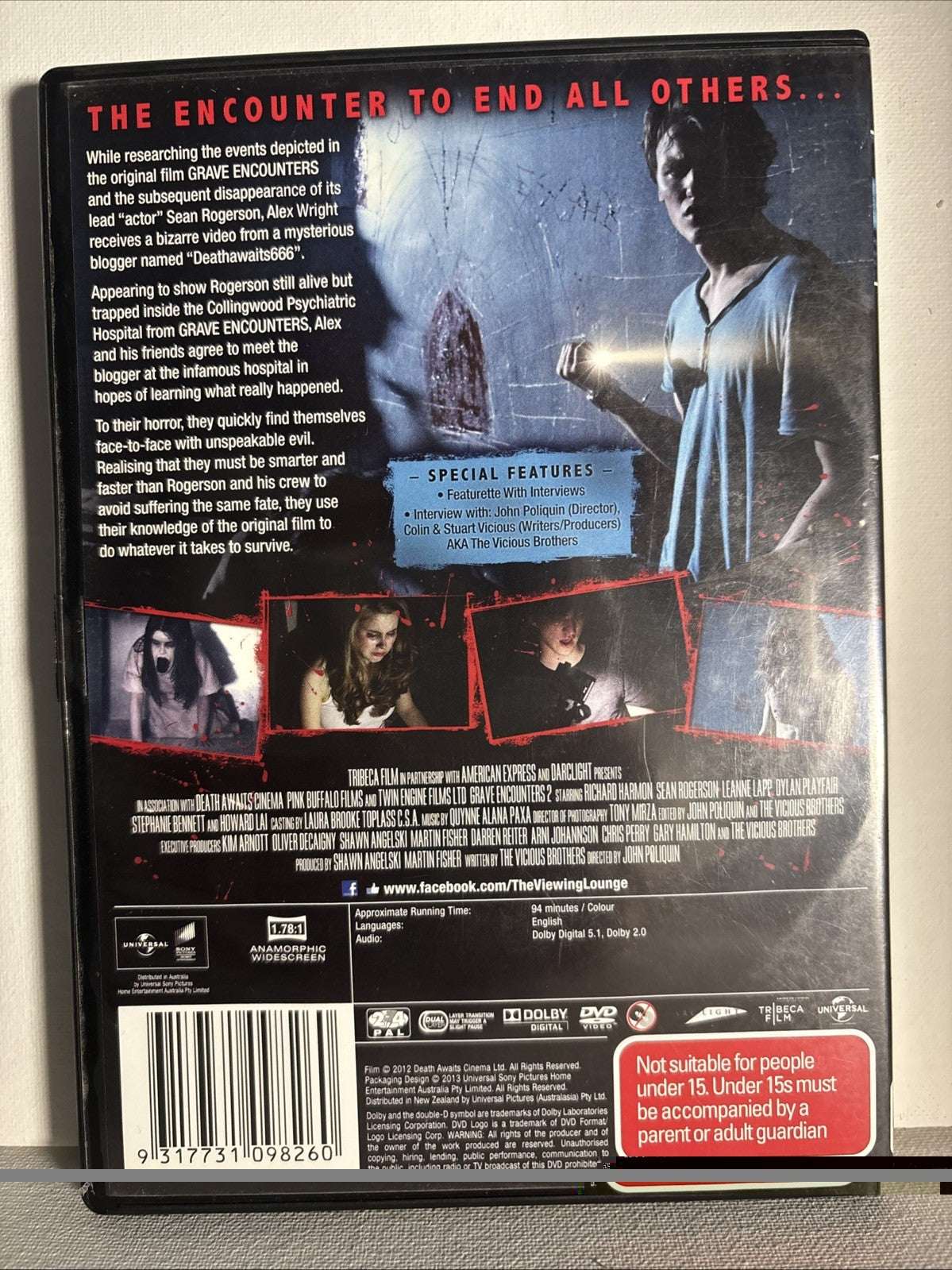 Grave Encounters 2 (DVD, 2012) Horror Region 2 & 4 Retro Exchange Australia
