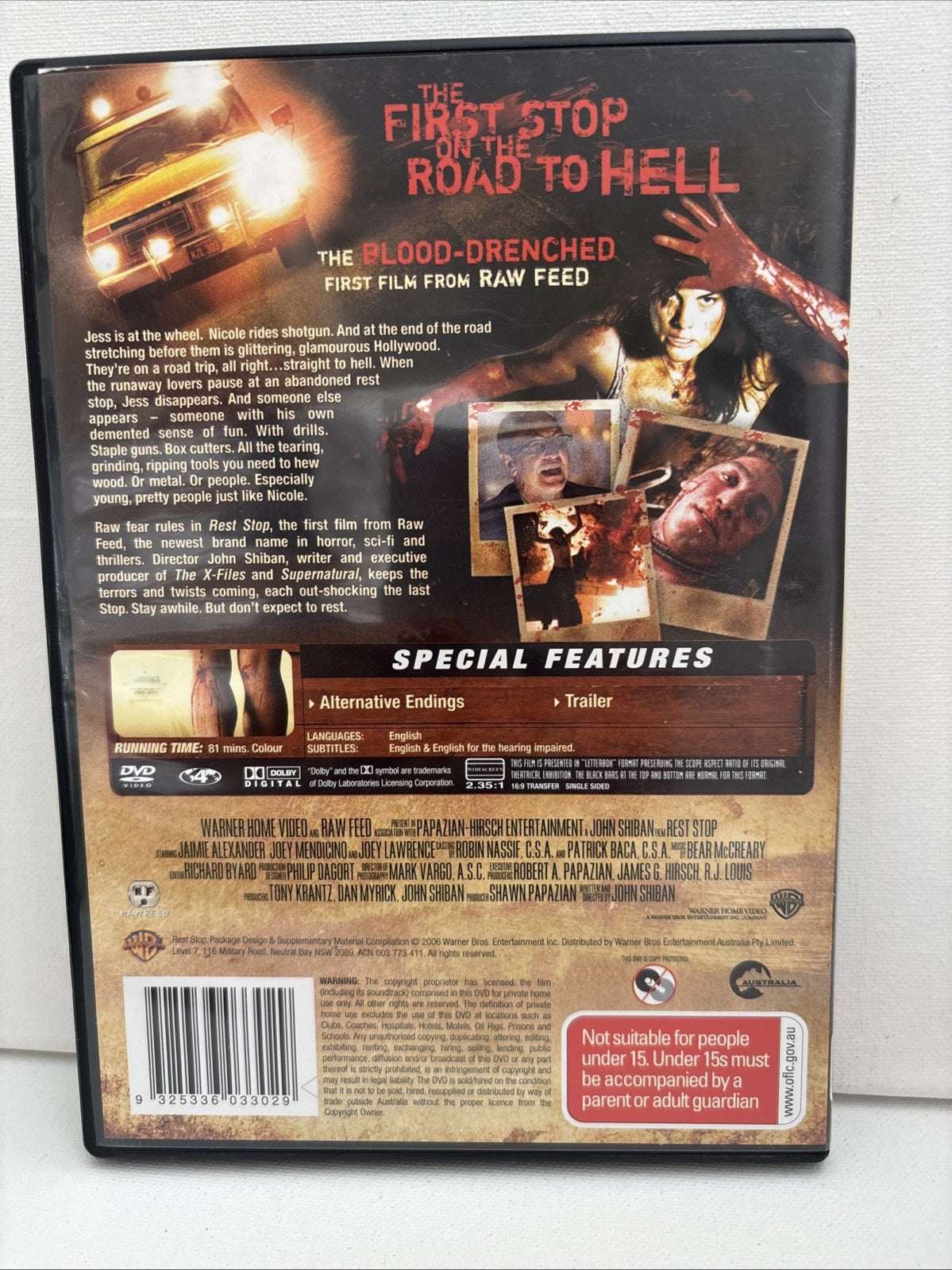 Rest Stop-Dead Ahead (DVD, 2006) Horror Region 4 Retro Exchange Australia