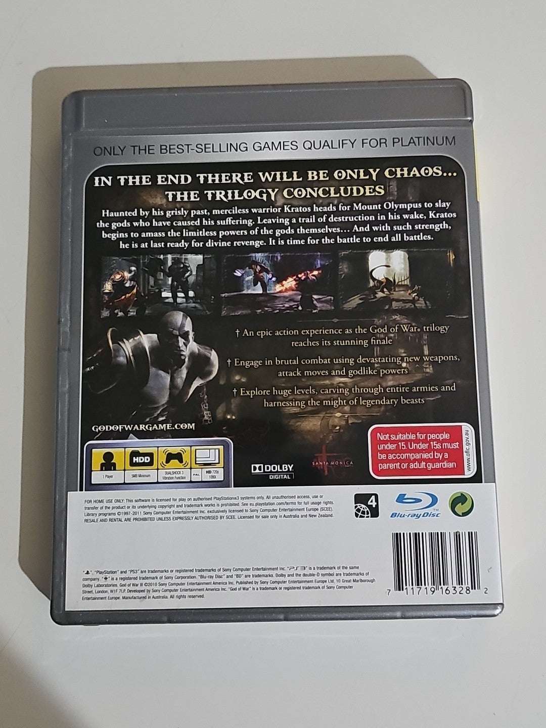 God Of War (Sony Playstation 3) PS3 - Platinum Edition PlayStation 3 PS3 Game Retro Exchange Australia