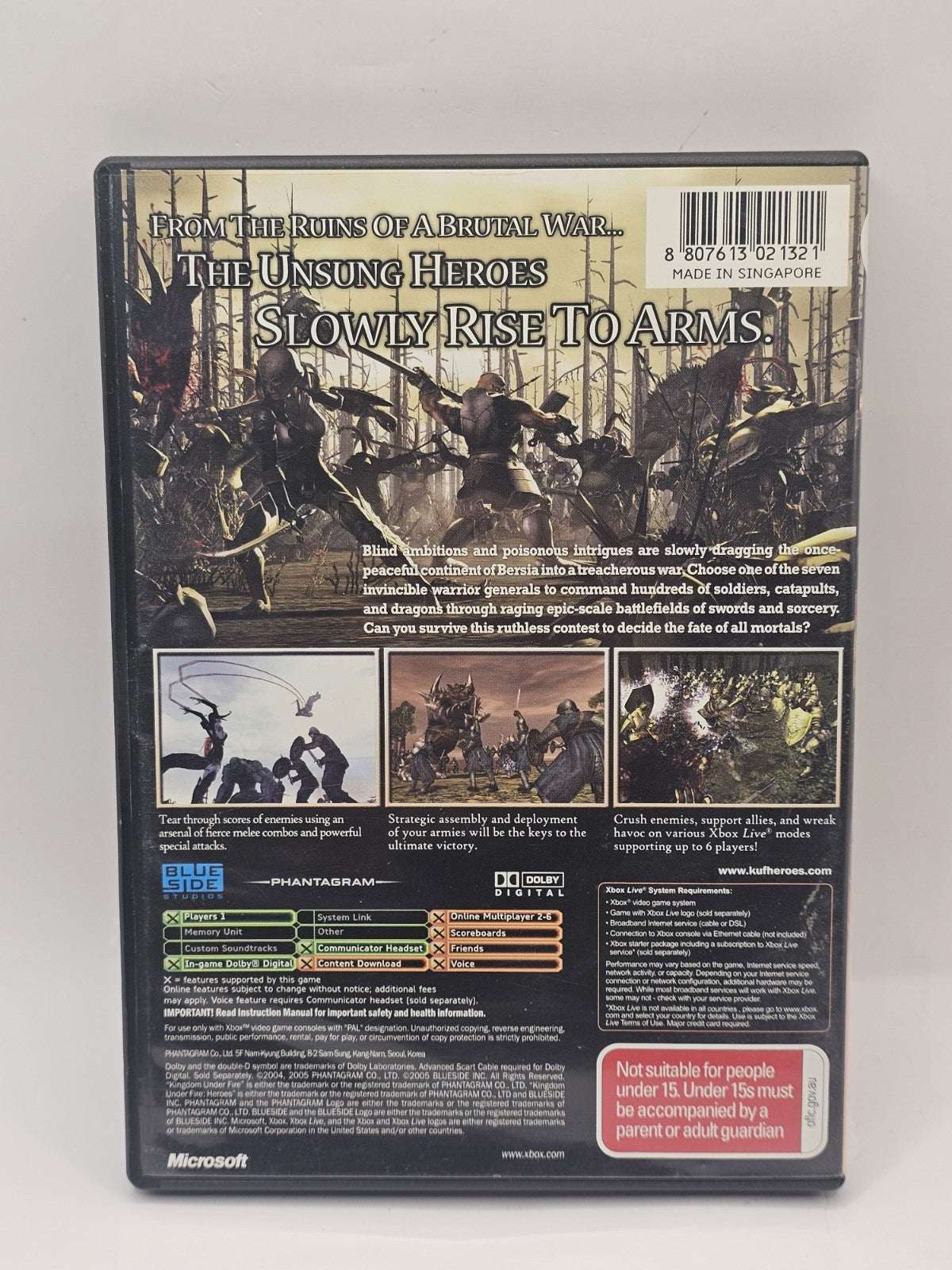 Kingdom Under Fire Heroes - Microsoft Xbox Original Complete With Manual (PAL) Original Xbox Game Retro Exchange Australia