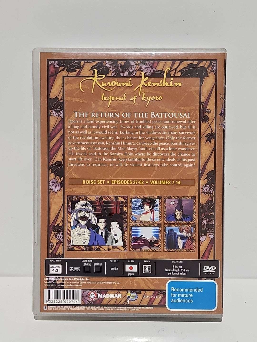 Rurouni Kenshin – Legend of Kyoto Collection 02 DVD 8 Disc Set Region 4 Dvd Box Set Retro Exchange Australia