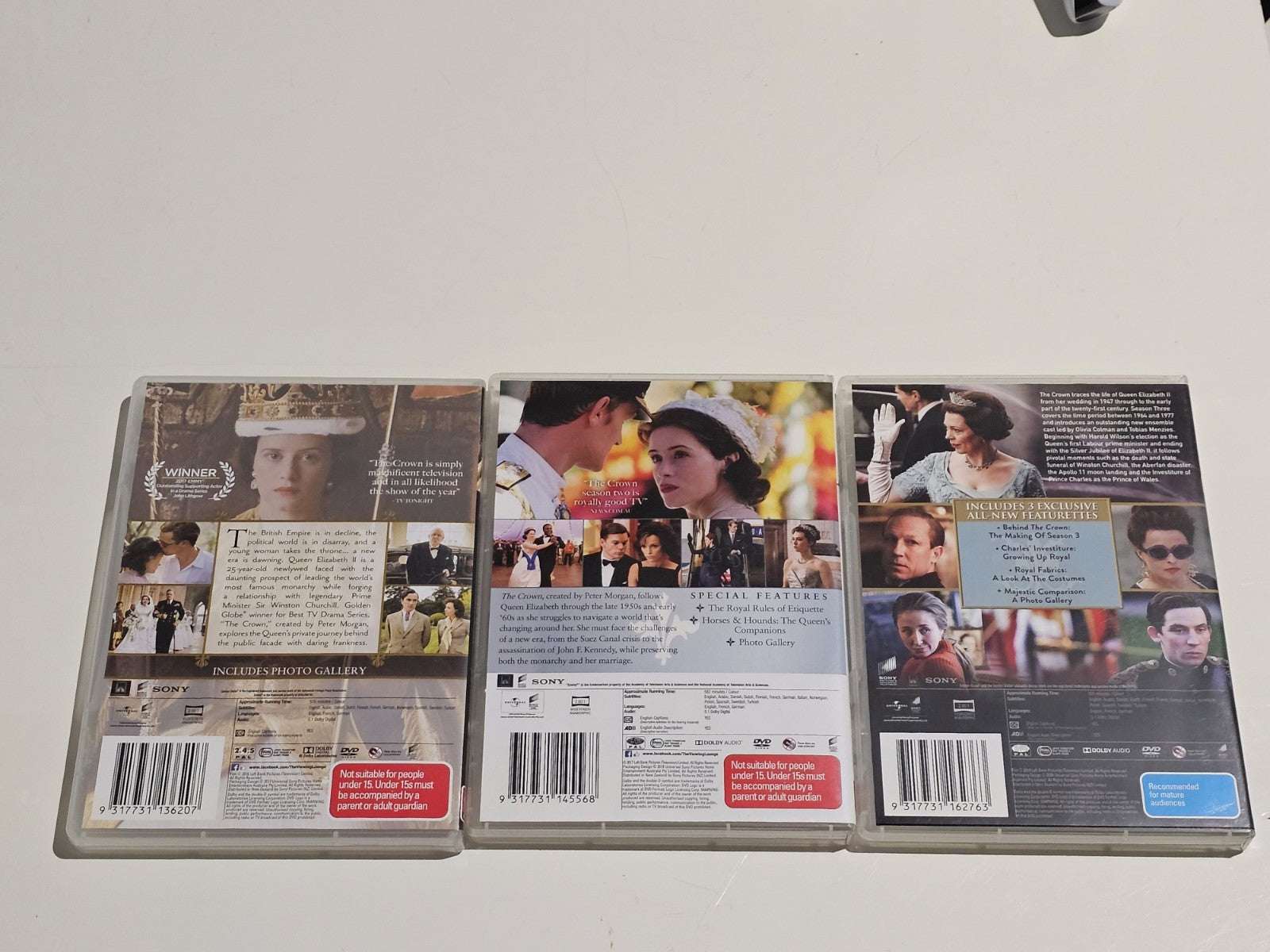 The Crown – Complete Seasons 1, 2 & 3 DVD Box Sets (Region 4) Retro Exchange Australia