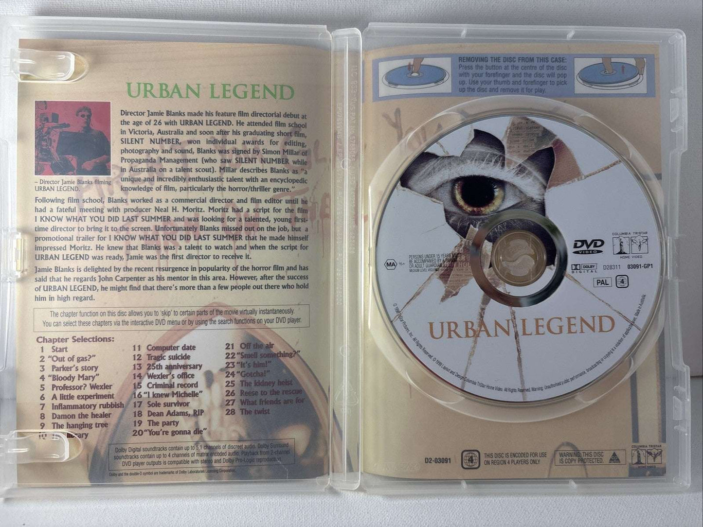 Urban Legend (DVD, 1998) Horror Region 4 Retro Exchange Australia
