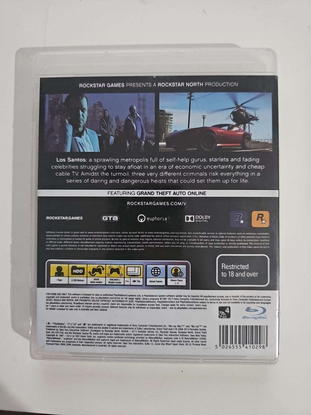 Grand Theft Auto V PlayStation 3 Game PS3 2013 Including Manual + Map - VGC PlayStation 3 PS3 Retro Exchange Australia