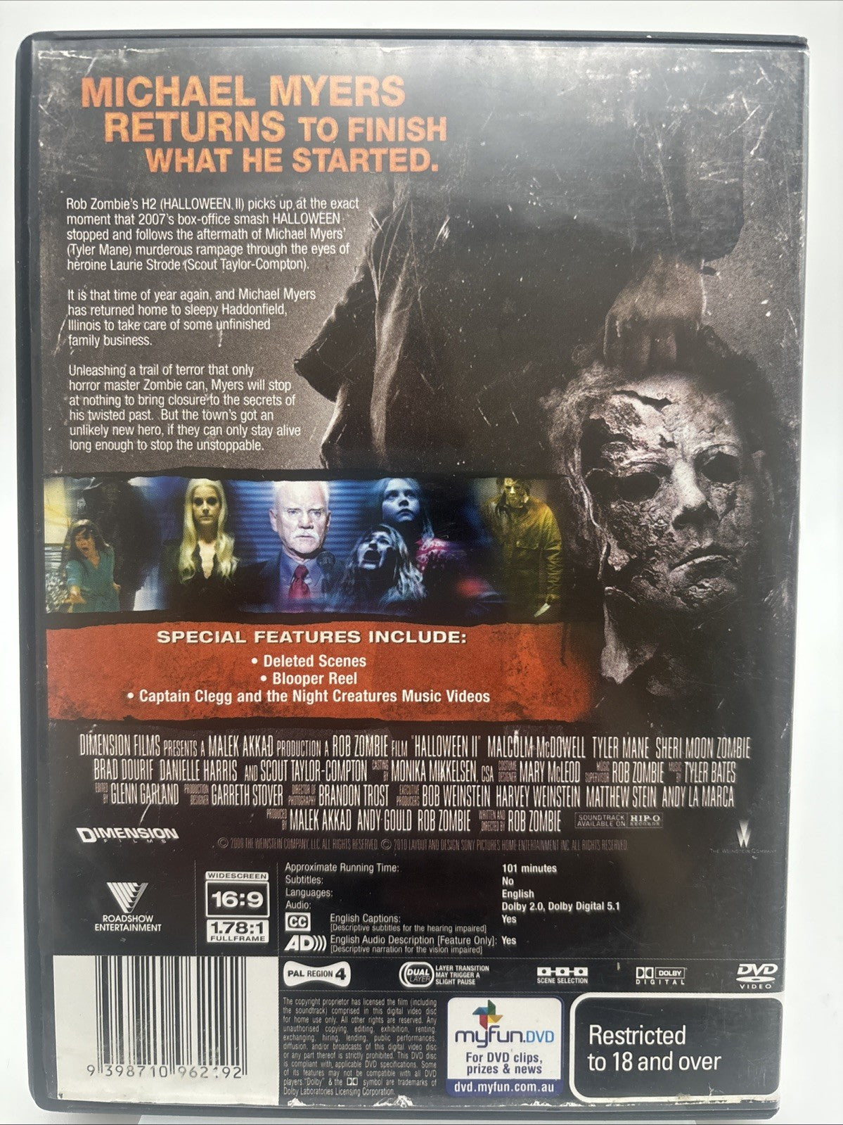 Halloween 2 (DVD, 2009) Horror Region 4 DVD RetroExchange Australia