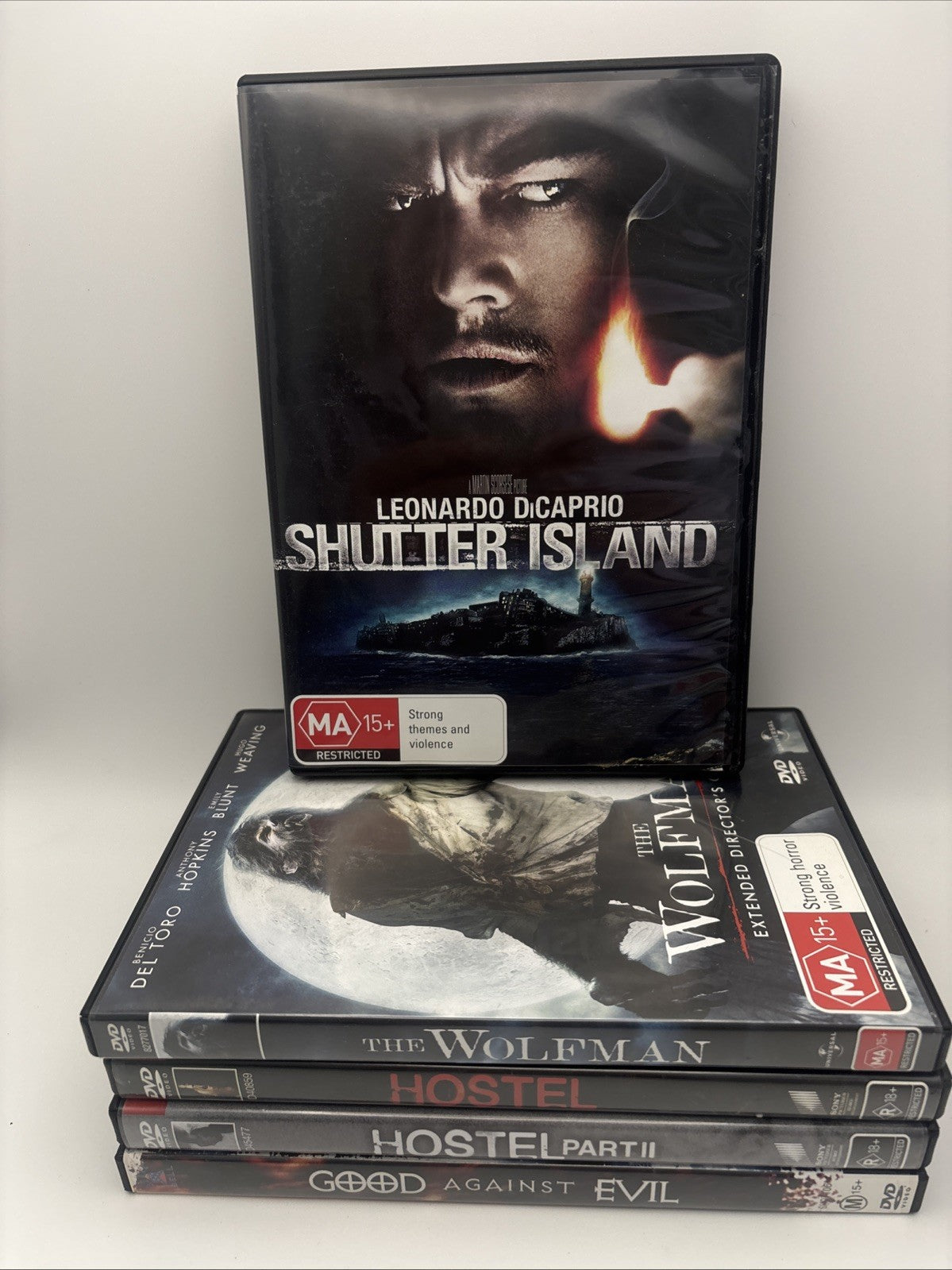 Horror DVD Bundle: Shutter Island, Good Against Evil, Hostel, Hostel 2, The Wolf DVD RetroExchange Australia