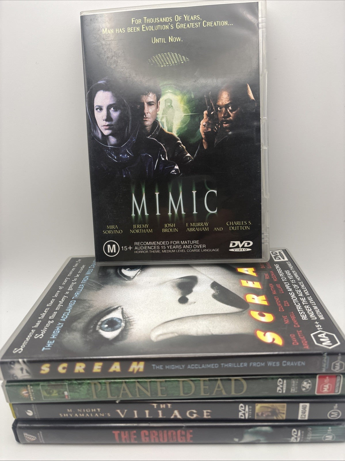 HorrorDVDBundle: Mimic, Scream, Plane Dead, The Grudge, The Village DVD RetroExchange Australia