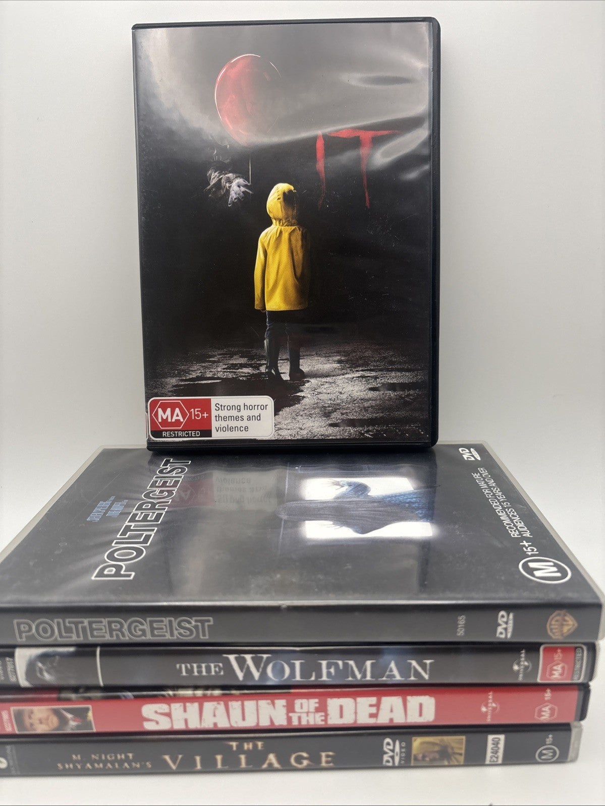 HorrorDVDBundle: The Wolfman, Poltergeist, It, The Village, Shaun Of The Dead DVD RetroExchange Australia