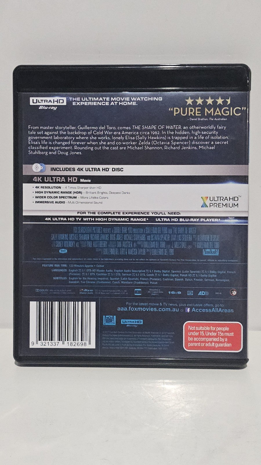 The Shape of Water | Uhd (Blu-ray, 2017) Dvd Retro Exchange Australia