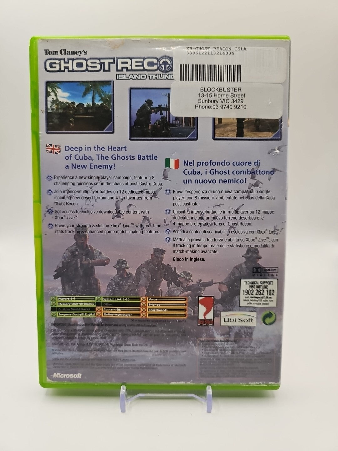 Tom Clancy's Ghost Recon: Island Thunder Microsoft Original Xbox PAL No Manual Game Retro Exchange Australia