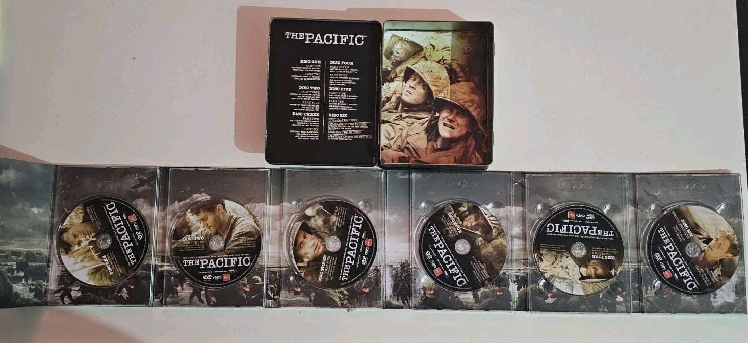 The Pacific Dvds Complete HBO Series Steel Metal Tin Box Set Edition: Region 4 Retro Exchange Australia