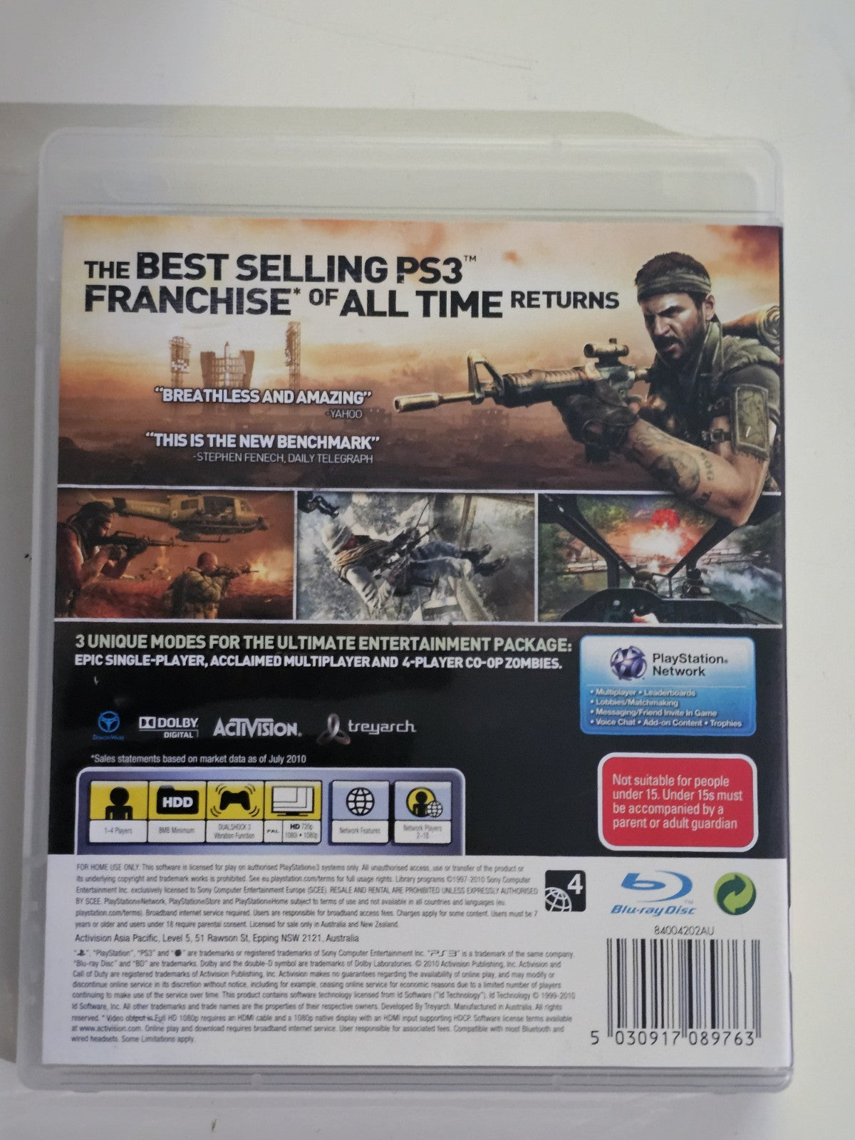 Call Of Duty Black Ops Playstation 3 PS3 - Complete With Manual Game Retro Exchange Australia