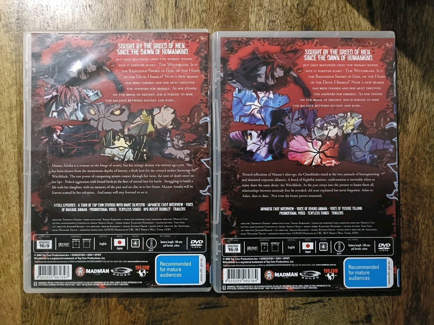 Witchblade 1+2. Anime Series. Region 4. Dvd Retro Exchange Australia