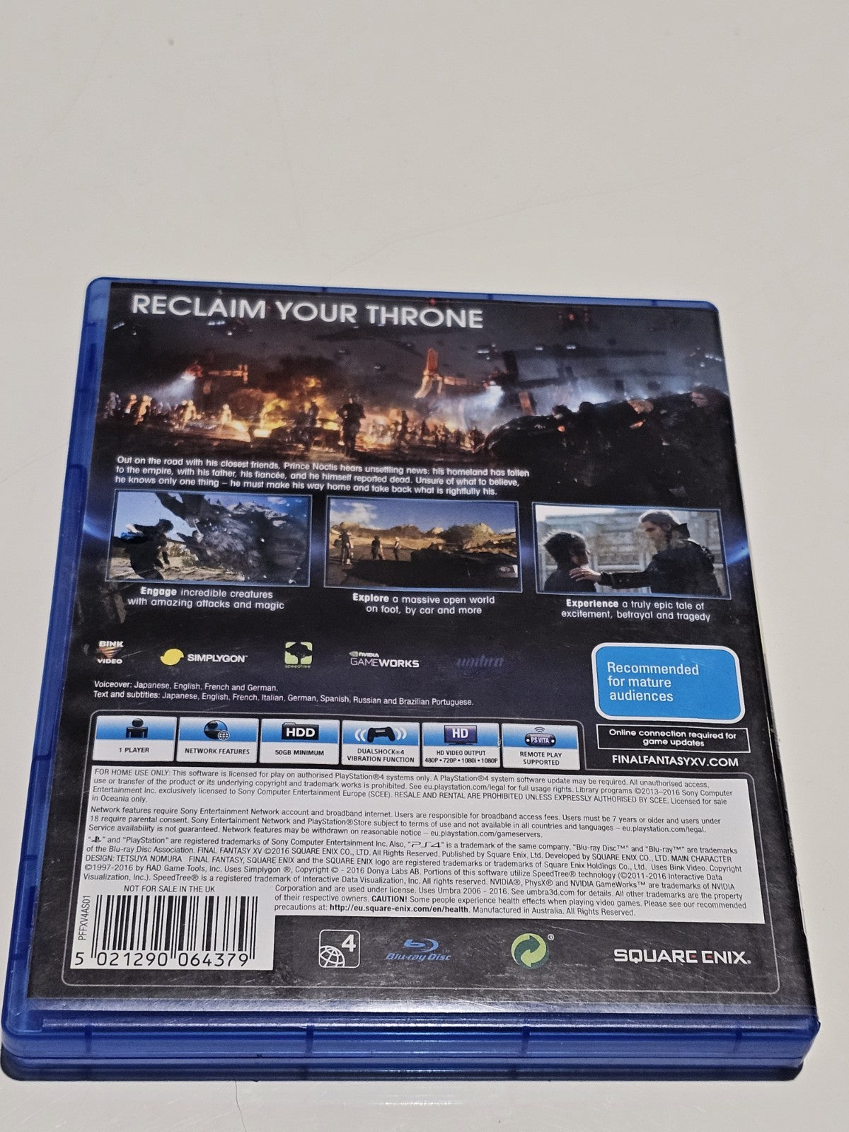 Final Fantasy XV 15 Day One Edition - With Working DLC Codes - Tested Game Retro Exchange Australia