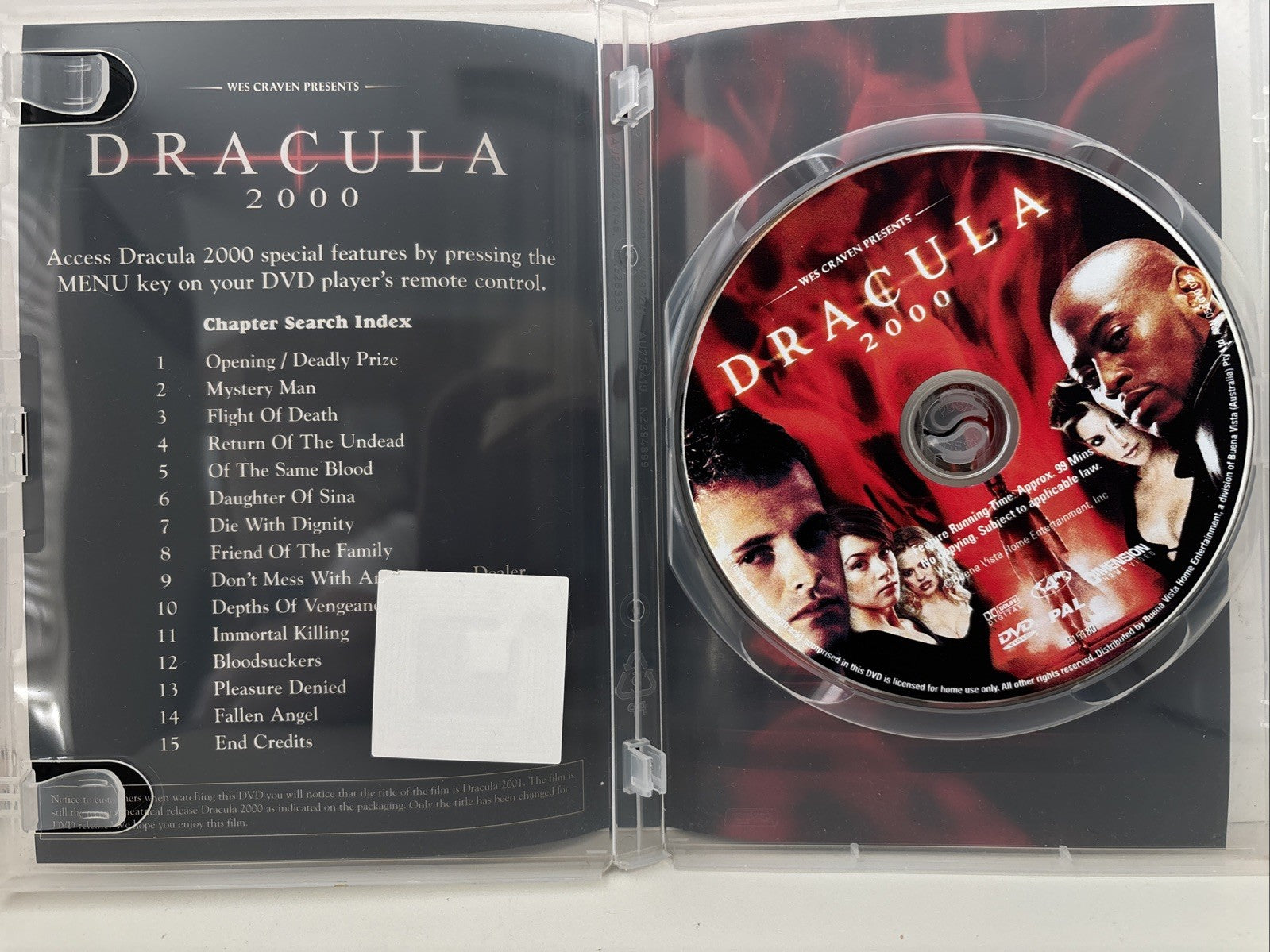 Dracula 2000 DVD Horror Region4 Retro Exchange Australia