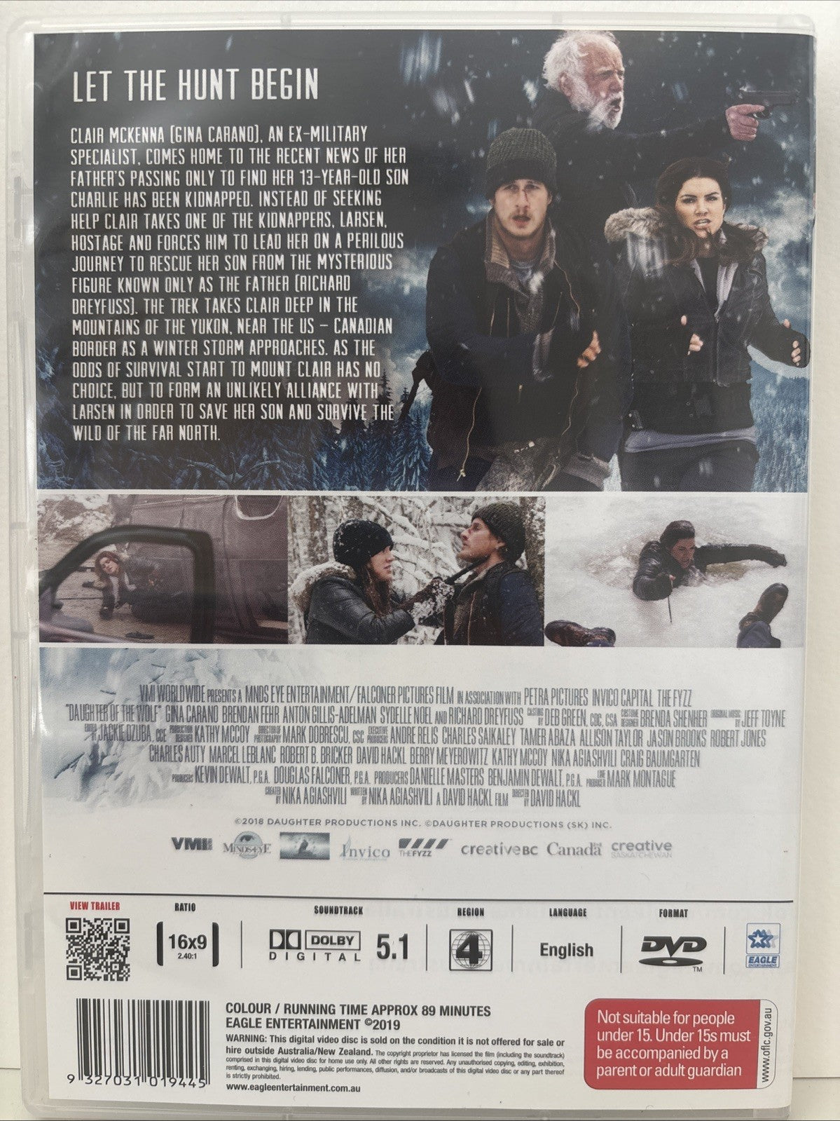 Daughter of the Wolf DVD Horror -Richard Dreyfuss Brendon Feha Gina Carano Retro Exchange Australia