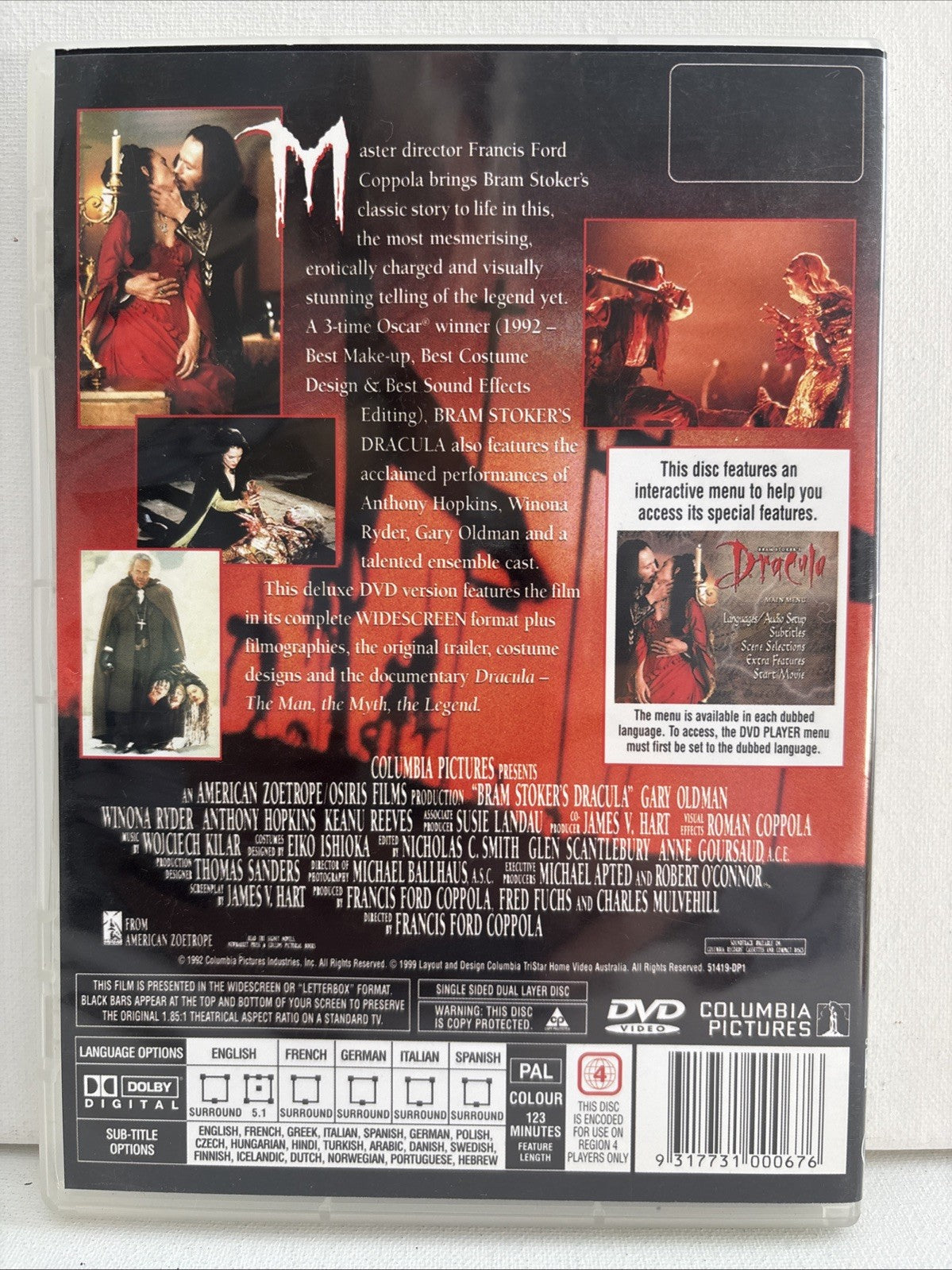 Bram Stoker's Dracula (DVD, 1992) Horror Region 4 DVD RetroExchange Australia