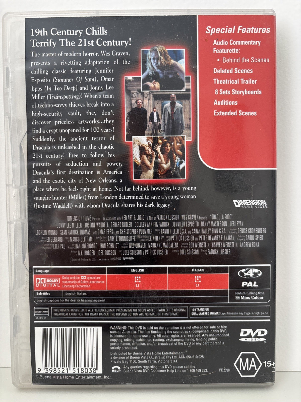 Dracula 2000 DVD Horror Region4 Retro Exchange Australia