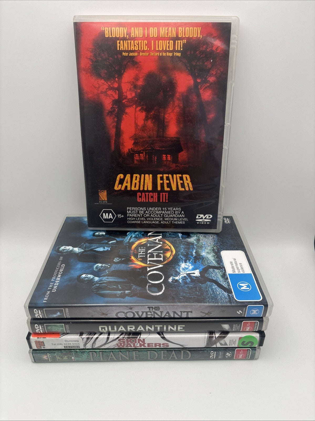 Horror DVD Bundle: Cabin Fever, Covenant, Quarantine, Plane Dead, Skin Walkers DVD RetroExchange Australia