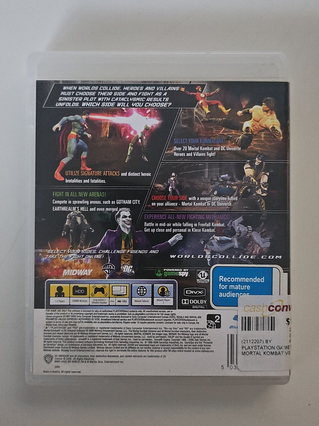 Mortal Kombat vs. DC Universe - Playstation 3 PAL AUS PlayStation 3 PS3 Game Retro Exchange Australia